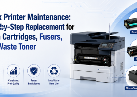 Xerox printer maintenance for drum cartridge replacement, printer fuse replacement, and waste toner replacement